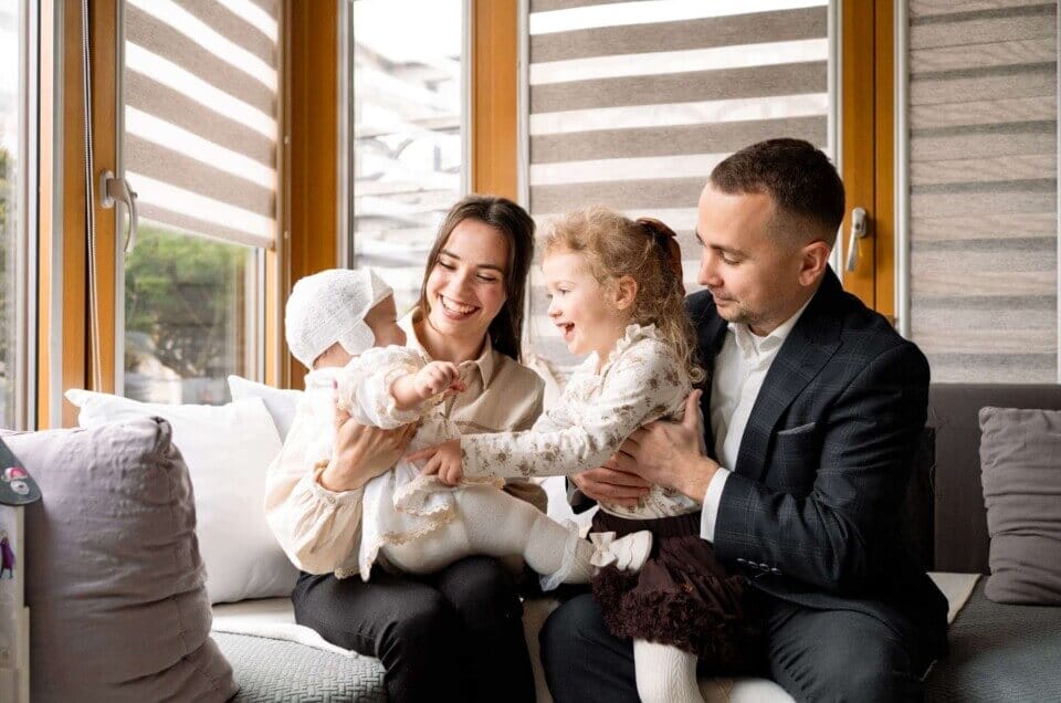 Rodzinna sesja z reportażu Chrztu